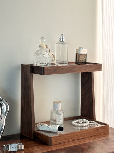 กล่องเก็บเครื่องสำอางไม้หรูหราเดสก์ท็อปออแกไนเซอร์ชั้นวางน้ำหอมสไตล์วินเทจงานไม้ผลิตภัณฑ์ความงามผู้ถือ