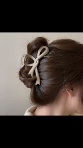 F4 Jepit Rambut Doff JUMBO 12cm Model Pita Elegant Cute Large Simple Ribbon Matte Hair Claw HMJ009