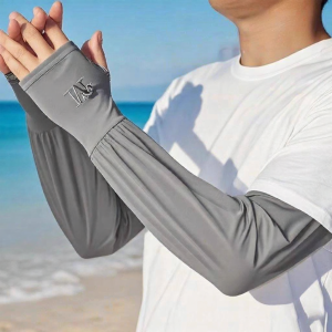 Mens Ice Silk Long Wide Anti-UV Sun Sleeve