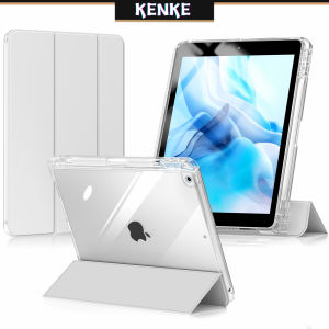 KENKE iPad case HD transparent acrylic case for iPad 10.2 inch iPad 7th 8th 9th generation mini 6 ipad 2022 pro 11 ipad 10 gen 2021 Air 4 air 5 cover with pencil slot clear Detachable 2-in-1 iPad case Not easy to turn yellow fully wrapped around