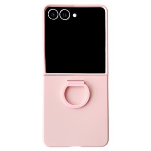 Luxury Gradient Color Silicone Ring Phone Case For Samsung Galaxy Z Flip 8 7 6 5 Z Flip7 FE Skin Feel Large Window Protect Cover