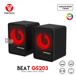 Fantech BEAT GS203 Mobile Gaming & Music Speaker Gaming Mini Wired Super Bass Stereo Audio dengan lampu LED RGB Effect untuk Komputer PC Laptop - Garansi Resmi 1 Tahun