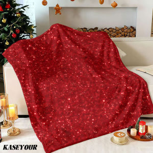 Beast Kingdom | Red Glitter Diamond Winter Summer Flannel Blanket Throw Fleece Soft Fuzzy Plush Cozy Fleece Blankets for Sofa Ideal Gifts