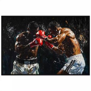 Tranh chân dung võ sĩ thể thao quyền anh. Tranh treo tường dán tường sơn dầu canvas CGI-1532
