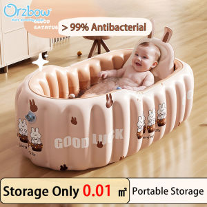 Orzbow อ่างน้ำพองได้เบบี้อ่างอาบน้ำฝักบัวสำหรับเด็กเล็กอ่างล้างหน้า Pvc สามารถพับเก็บได้และเก็บได้ง่าย