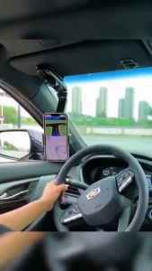 Upgrade 1080° Sun Visor Car Phone Holder 360° Hand Phone Holder Car Rearview Mirror Driving Recorder GPS Seat Bracket