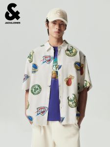 Jack Jones | NBA Collaboration Printed Short Sleeve Shirt Breathable Collar