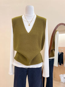 French Design Layering V-Neck Sleeveless Knitted Vest