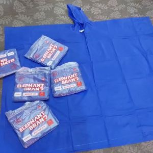 [PONCO] JAS HUJAN KELELAWAR PONCO MEDIUM LENGAN SKOTLET BIRU / RAIN COAT / ELEPHANT
