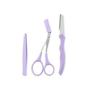 3Pcs Eyebrow Tools Portable Scissors makeup tools Set Eyebrow Razor with Comb Private Label Set Makeup Eyebrow Trimming Opp/Bag