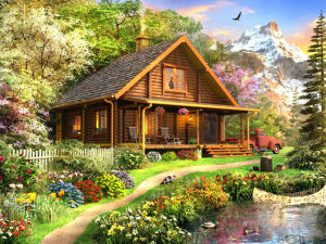 Diy 5D Diamond Painting "Landscape House" 3D Diamond Embroidery Mosaic Full Round Drill Cross Stitch Home Decoration Gift