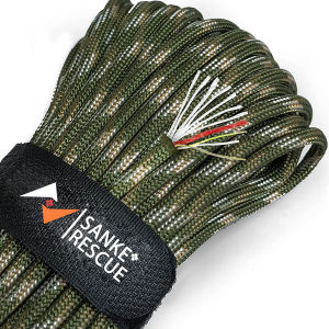Paracord Survival Parachute Fire Cord Survival Ropes 11-in-1 U.S.Military Type พร้อมสายตกปลาแบบบูรณาการ Fire-Starter Tinder