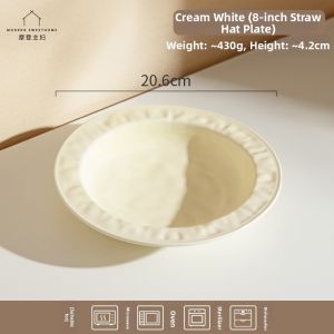 MODERN SWEETHOME | Elegant Deep Pasta Straw Hat Design Ceramic Plate