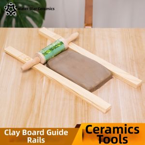 Pottery Rolling and Cutting Tool Solid Wood Guide Rail