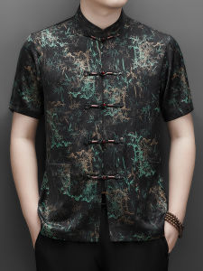 J&FO | Summer Traditional Chinese Mandarin Collar Stylish High-end Buttoned Men Shirt