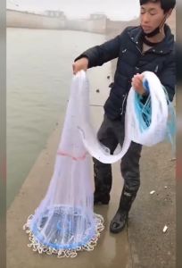 4.2M  High Strength Line Fishing Net Iron chain throwing net  hand throwing net  spinning net  Easy to throw fishing artifact flying disc type hand throwing fishing net