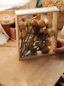 HOL Shadow Box Frame Wooden Double-Sided High-Acrylic Storage Box DIY Display Box Suitable for Dried Flowers Specimens