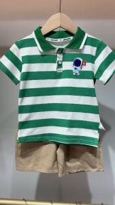 baby clothes for boys set Fashion handsome striped POLO shirt top and shorts two-piece childrens clothing suit