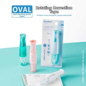 OVAL | 360 Degree Rotating Cute Student Correction Tape 6m Macaron & Morandi Colors