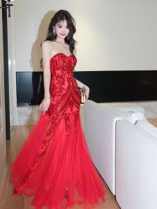 ชุดราตรีสีแดง ชุดยาวปานกลาง ชุดแต่งงาน ชุดงานเลี้ยง ชุดนางฟ้าเซ็กซี่ ชุดเจ้าสาว ชุดคาร์ดิแกน ชุดคู่รัก