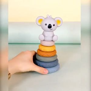 Baby Building Circle & Blocks & Koala Squeeze Teething & Bath Fun Montessori Early Education and Development Toys