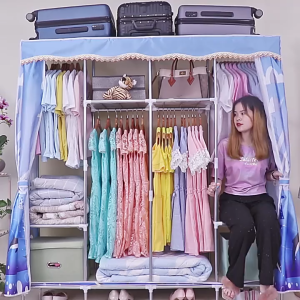 Ligou Wardrobe reinforce Joint Strong And Durable Baby Weight 500KG + Steel 20 MM Pipe Diluted Clothes Wardrobe cabinet Ligou Clothes Storage Solution Lingerie Storage - Lazada