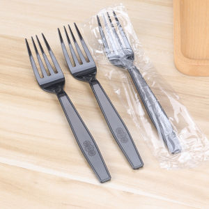 Disposable Thickened Plastic Fork Individually Packaged for Takeaway Steak Pizza Salad Pasta Dinnerware Long Style Fruit Fork