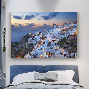 500/1000/1200/2000PCS Jigsaw Puzzle Beautiful Santorini Blue Sea Sky Scene For Adults Perfect For Quiet Evening Activity