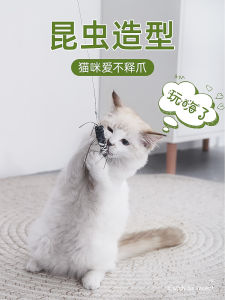 Interactive Cat Toy Stick Realistic Insect Design Adult Kittens Self Entertaining Stress Relief Cat Supplies Fun Playtime