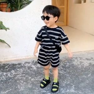 Kualitas Tinggi Setelan Baju Kaos Anak Laki-Laki Import Katun 0-5 Tahun