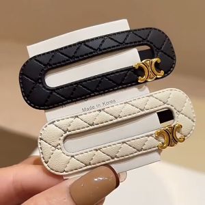 【Bestella✨COD】Klip Poni Retro Korea Klip BB Hitam Putih Gaya Wangi Kecil Klip Rambut Kulit Temperamen Sederhana