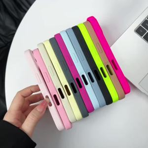Original Bright Fluorescent Liquid Silicone Magnet For Magsafe Case For iPhone 16 15 14 13 12 Pro Max Plus Wireless Charge Cover