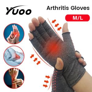 YUOO 1Pair Arthritis Compression Gloves Joint Pain Relief Finger Hand Wrist Health Care Outdoor Sport Open Fingers Pain Relief Mittens