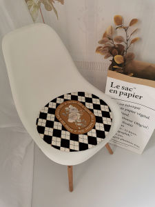 Retro French Style round Non-Slip Chair Pad Dining Chair Cushion Sofa Window Seat Pad Diamond Pattern Home Decorative Seat Pad