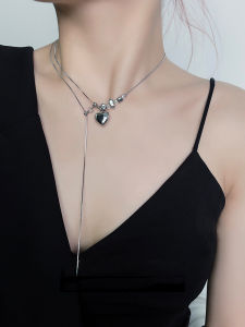 Misa Studio หวาน สร้อยคอหัวใจเท่ดีไซน์เรียบง่ายห่วงโซ่ อินเทรนด์ เครื่องประดับแฟชั่นมาใหม่