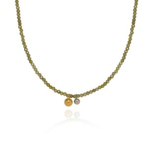 nt Green Beaded Pendant Chain Necklace • Waterproof Non Tarnish Faded Jewelry • 18K Gold Plated 316L Stainless Titanium Steel for Women NL262