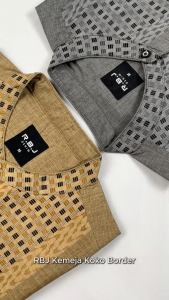 RBJ Kemeja Koko Border Regular Fit Pria: Kemeja Bahan Katun Berkualitas
