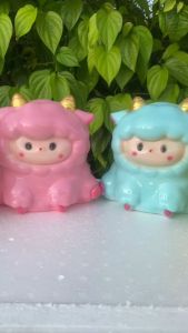 Cừu Sừng CuTe Tiết Kiệm Ống Heo Ống Tiết Kiệm Lợn Đất Lợn Thạch Cao Heo Đất
