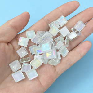 100/200PCS Iridescent White Glass Mosaic Tiles Crystal Mosaic Supplies for DIY Craft Home Decor Coaster VaseHobby Craft