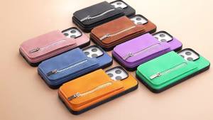 CHUBAN | RFID Blocking For Magsafe Wallet Stand 2 In 1 PU Leather 2 Card Holder Storage Case with Zipper For iPhone 18 17 16 15 14 13 12
