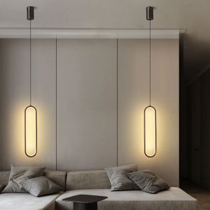 Minimalist LED Pendant Lamp Nordic Modern Hanging Lights for Bedroom Bedside Dining Room Decoration Chandelier Light 22W