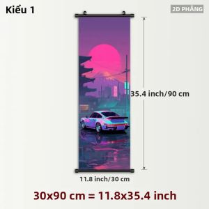 VIKAMA Synthwave JDM Tokyo Neon City Mount Fuji Tấm Thảm Anime Cuộn Nghệ Thuật Kawaii Mềm Mại Bền Đẹp Trang Trí Nhà Cho Phòng Khách Phòng Ngủ Lối Vào