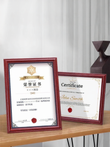 GOLDLONSEN | Custom Printed A4 Certificate Wooden Frame