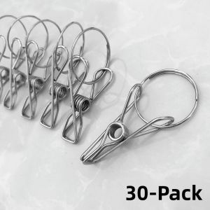 Stainless Steel 304 Windproof Clamp Buckle Fixed Drying Quilt Strong Spring Clothesline Underwear Hook Home Storage Organizer