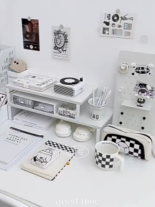 ชั้นวางหน้าจอคอม ยาว50cm. ชั้นวางของอเนกประสงค์ ขาตั้งเป็นเหล็ก โต๊ะวางหน้าจอ ชั้นวางของ สำหรับทำงาน ชั้นวางหนังสือ