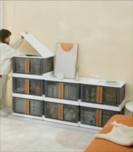 กล่องเก็บของในครัว Set 1 กล่อง / 3 กล่อง ขนาด 49/64 ซม. พับเก็บได้ มีล้อ ไม่ต้องติดตั้ง ทำความสะอาดง่าย พร้อมส่งจากไทย!!