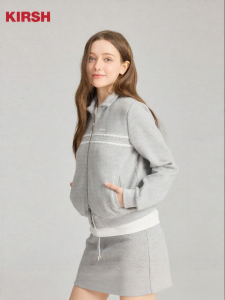 Sweet Girl Feel Lace Patchwork Stand Collar Zipper Knit Coat