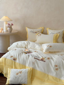 Cotton Embroidery Bedding Set for Queen Size Bed 1.8m