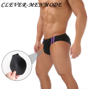 กางเกงบิกินี่ชายหาดของผู้ชายชุดว่ายน้ำเชือกผูกบาร์ขนานข้างพร้อมฟองน้ำคัพ M-3XL ขนาดพิเศษ