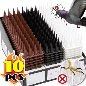 10Pcs Plastic Anti-Bird Spikes Garden Anti-Cat Bird Repeller Thorn Supplies Deterrent Spikes Fence Wall Pigeon Anti Climb Cat Spikes